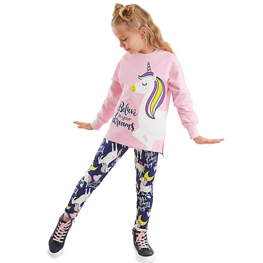 Denokids 2-częściowy zestaw &quot;Unicorn Dream&quot; w kolorze jasnoróżowo-granatowym ze sklepu Limango Polska w kategorii Komplety dziewczęce - zdjęcie 165096960