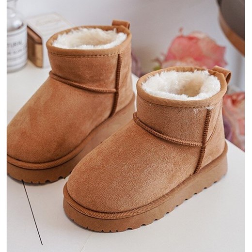 Buty zimowe dziecięce bez zapięcia zamszowe
