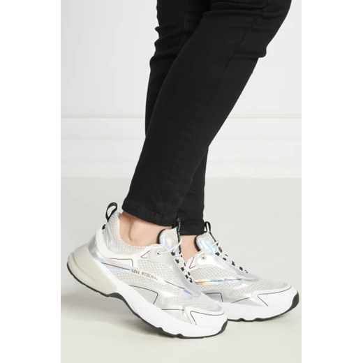Buty sportowe damskie Love Moschino sneakersy białe na platformie sznurowane z tworzywa sztucznego 