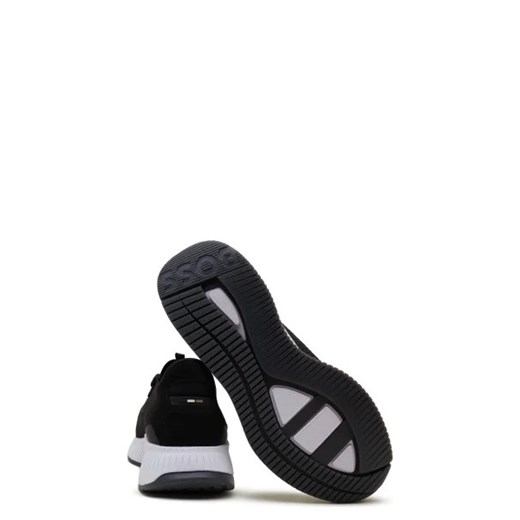Buty sportowe męskie BOSS HUGO czarne sznurowane ze skóry 