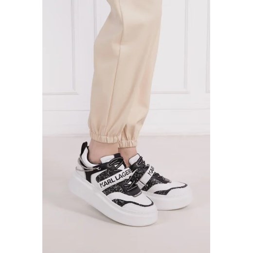 Buty sportowe damskie białe Karl Lagerfeld sneakersy na platformie sznurowane z tkaniny 