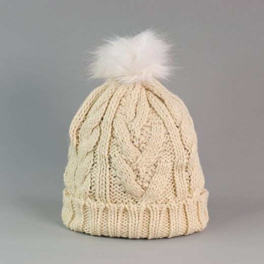 Czapka Króliczy pompon ze sklepu JK-Collection w kategorii Czapki zimowe damskie - zdjęcie 165121033