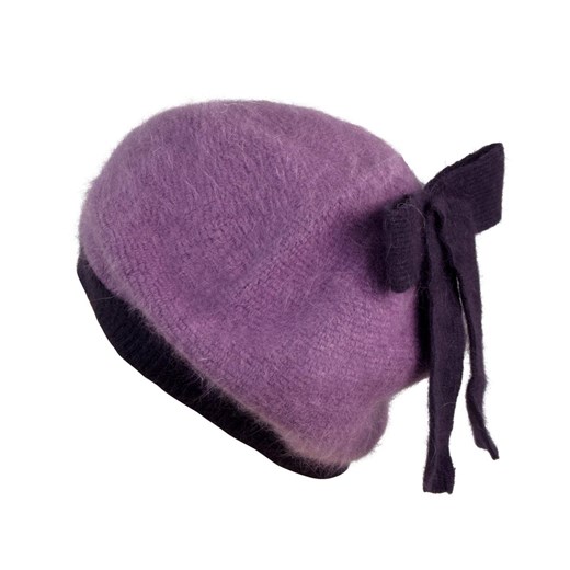 Angorkowy beret z kokardką uniwersalny JK-Collection