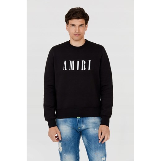 AMIRI Czarna bluza męska z dużym białym logo, Rozmiar S ze sklepu outfit.pl w kategorii T-shirty męskie - zdjęcie 165140512