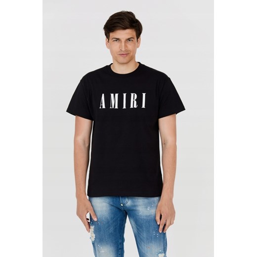 AMIRI T-shirt męski czarny z dużym białym logo, Wybierz rozmiar S ze sklepu outfit.pl w kategorii T-shirty męskie - zdjęcie 165140540