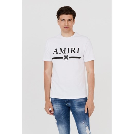 AMIRI T-shirt męski biały z podkreślonym logo, Wybierz rozmiar S ze sklepu outfit.pl w kategorii T-shirty męskie - zdjęcie 165140552