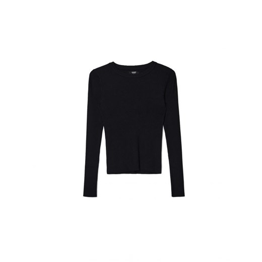 Cropp - Czarny sweter w prążki - czarny Cropp L Cropp