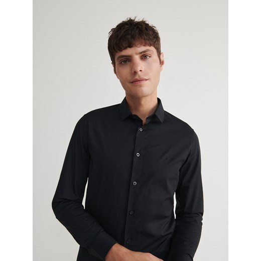 Reserved - Koszula slim fit - czarny ze sklepu Reserved w kategorii Koszule męskie - zdjęcie 165142843