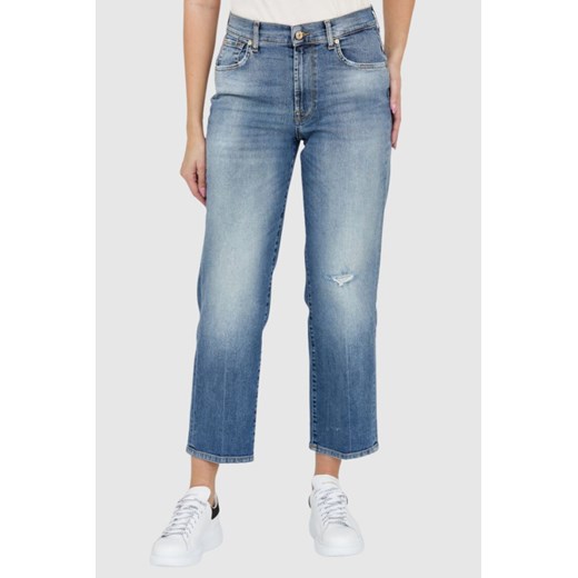 7 FOR ALL MANKIND Jasne jeansy z przetarciem THE MODERN STRAIGHT Rewritten, Rozmiar 25 ze sklepu outfit.pl w kategorii Jeansy damskie - zdjęcie 165142924