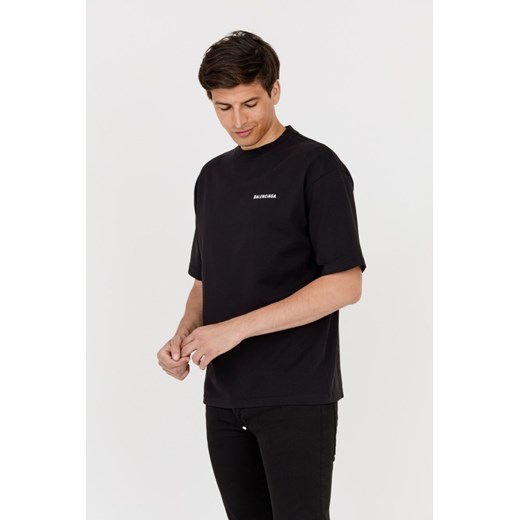 BALENCIAGA Czarny t-shirt z logo na plecach, Rozmiar S M outfit.pl