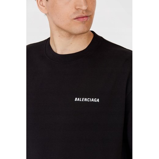 BALENCIAGA Czarny t-shirt z logo na plecach, Rozmiar S S outfit.pl