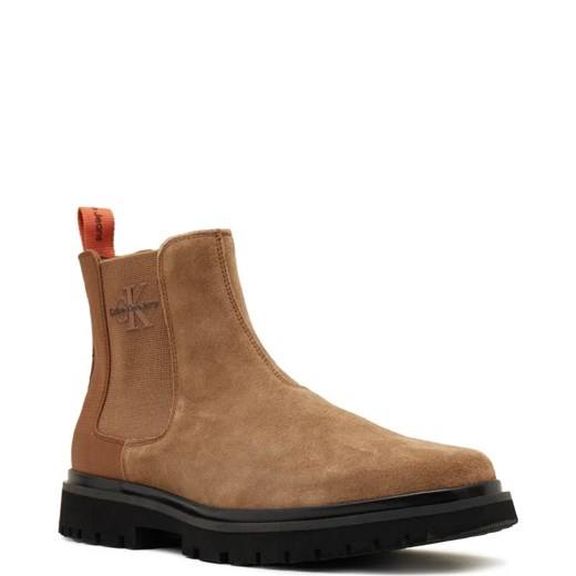 Buty zimowe męskie Calvin Klein eleganckie bez zapięcia na zimę z tworzywa sztucznego