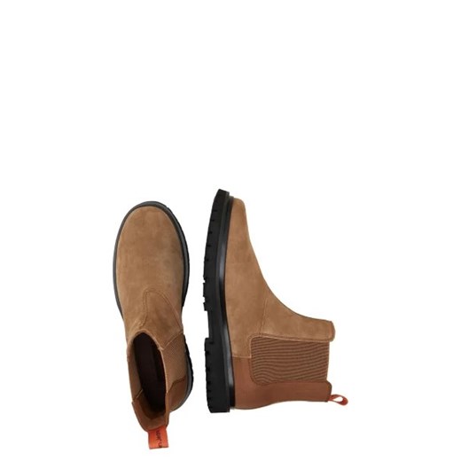 Buty zimowe męskie Calvin Klein bez zapięcia z tworzywa sztucznego brązowe eleganckie