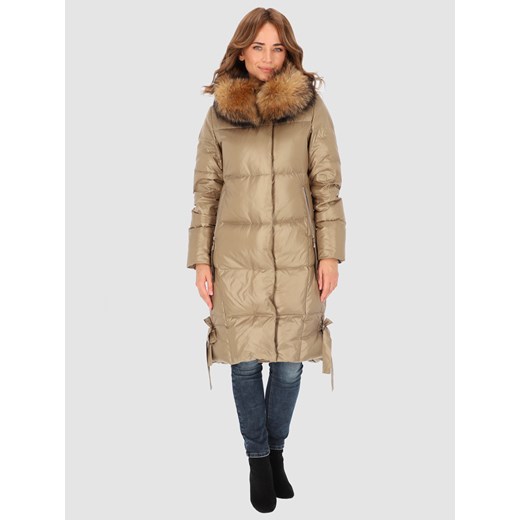 Płaszcz puchowy z kapturem i wiązaniami Perso ze sklepu Eye For Fashion w kategorii Płaszcze damskie - zdjęcie 165151522