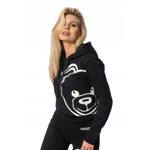 MOSCHINO Czarna bluza z kapturem, Rozmiar XS ze sklepu outfit.pl w kategorii Bluzy damskie - zdjęcie 165152094