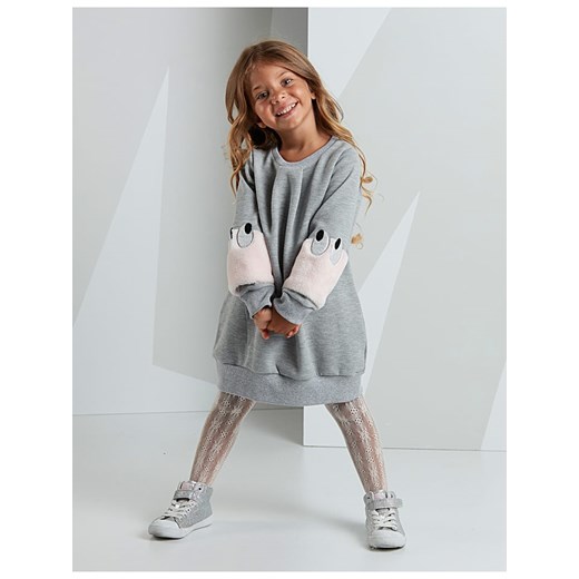 Denokids Sukienka &quot;Fluffy&quot; w kolorze szarym ze sklepu Limango Polska w kategorii Sukienki dziewczęce - zdjęcie 165153801