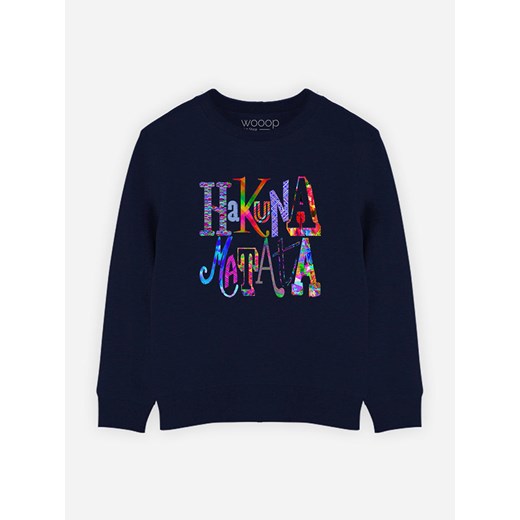 WOOOP Bluza &quot;Hakuna matata&quot; w kolorze granatowym ze sklepu Limango Polska w kategorii Bluzy dziewczęce - zdjęcie 165153853