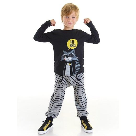 Denokids 2-częściowy zestaw &quot;Raccoon Boy&quot; w kolorze szaro-czarnym ze sklepu Limango Polska w kategorii Komplety chłopięce - zdjęcie 165154280