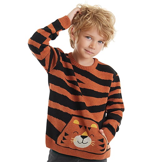 Denokids Sweter &quot;Tiger&quot; w kolorze jasnobrązowym ze sklepu Limango Polska w kategorii Swetry chłopięce - zdjęcie 165154800