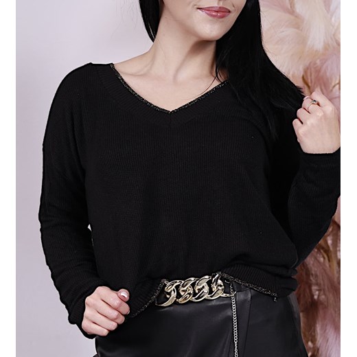 Delikatna damska bluzka w kolorze czarnym /H  UB604 T394/ ze sklepu Pantofelek24.pl w kategorii Bluzki damskie - zdjęcie 165155634