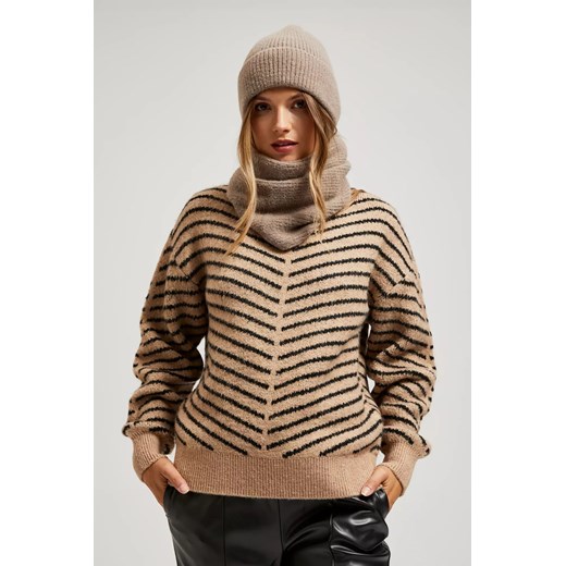 Moodo.pl czapka zimowa damska beżowa 