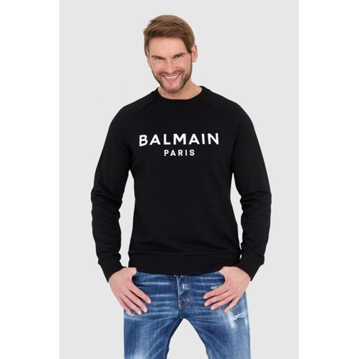 BALMAIN Czarna bluza męska z logo, Wybierz rozmiar S ze sklepu outfit.pl w kategorii Bluzy męskie - zdjęcie 165156473