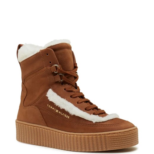 Tommy Hilfiger Skórzane sneakersy ESSENTIAL LACE UP WARMBOOTIE Tommy Hilfiger 39 okazyjna cena Gomez Fashion Store