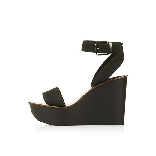 WAFFLE Two Part Wedges topshop czarny 