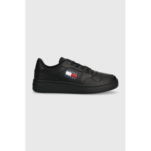 Tommy Jeans sneakersy skórzane TJW RETRO BASKET ESS kolor czarny EN0EN02505 ze sklepu ANSWEAR.com w kategorii Buty sportowe damskie - zdjęcie 165165464