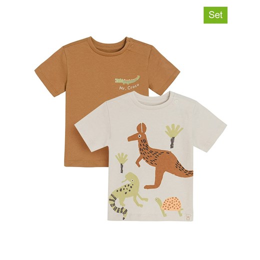 COOL CLUB Koszulki (2 szt.) w kolorze beżowo-jasnobrązowym ze sklepu Limango Polska w kategorii Koszulki niemowlęce - zdjęcie 165168523