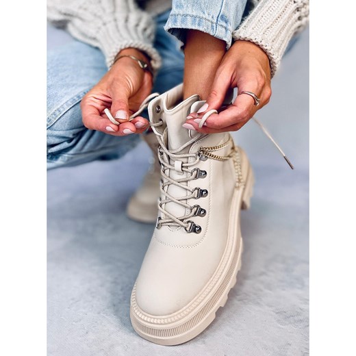 Botki traperki Hudson Beige beżowy 40 ButyModne.pl