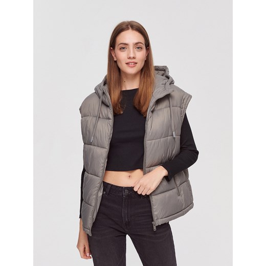 Szara kurtka puffer z odpinanymi rękawami - Szary House XL House