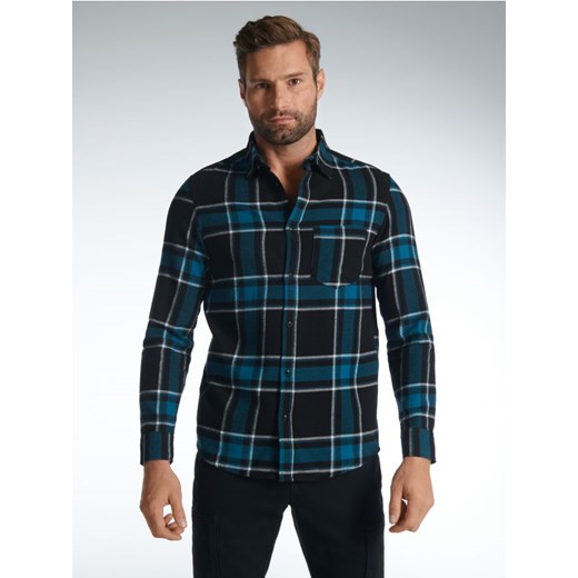 Sinsay - Koszula z kieszenią - niebieski ze sklepu Sinsay w kategorii Koszule męskie - zdjęcie 165176434