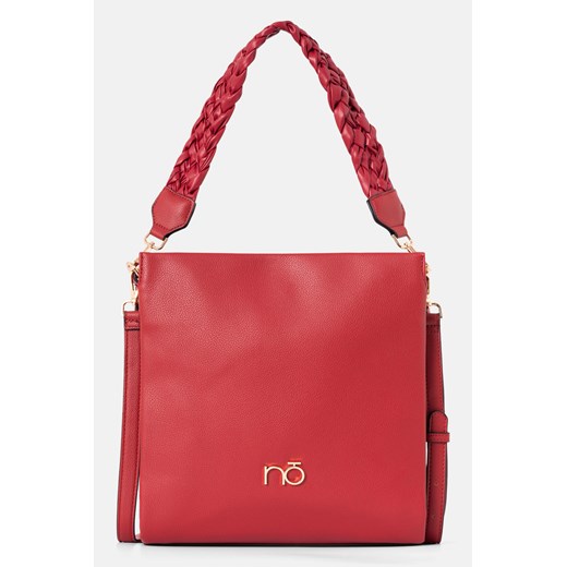 Trzykomorowa, średnia torebka na ramię Nobo z przeplatanym paskiem, czerwona Nobo One size NOBOBAGS.COM wyprzedaż