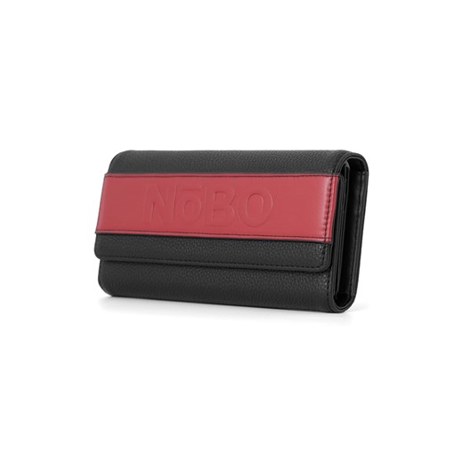 Czarny portfel Nobo z czerwonym logo Nobo One size wyprzedaż NOBOBAGS.COM