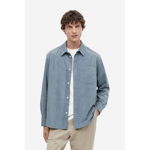 H & M - Sztruksowa koszula Regular Fit - Turkusowy H & M XXL H&M