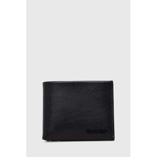 Calvin Klein portfel skórzany męski kolor czarny ze sklepu ANSWEAR.com w kategorii Portfele męskie - zdjęcie 165211240