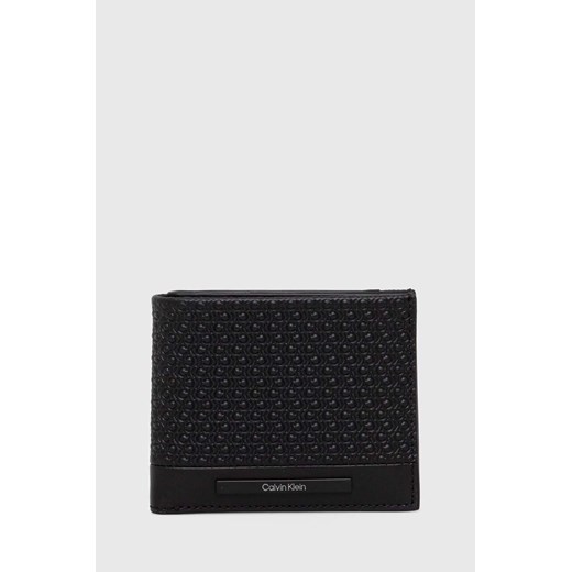 Calvin Klein portfel skórzany męski kolor czarny ze sklepu ANSWEAR.com w kategorii Portfele męskie - zdjęcie 165211251