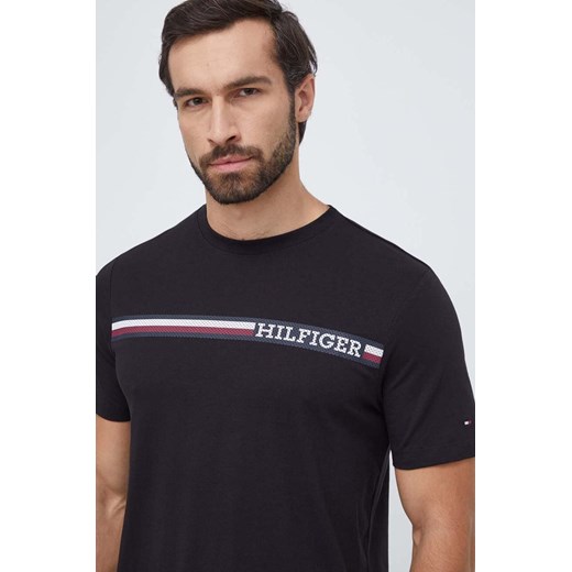 Tommy Hilfiger t-shirt bawełniany męski kolor czarny z nadrukiem MW0MW33688 ze sklepu ANSWEAR.com w kategorii T-shirty męskie - zdjęcie 165211334