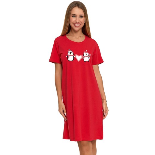 Koszula nocna damska świąteczna PDK3000-009, Kolor czerwony, Rozmiar S, Moraj ze sklepu Primodo w kategorii Koszule nocne - zdjęcie 165214600