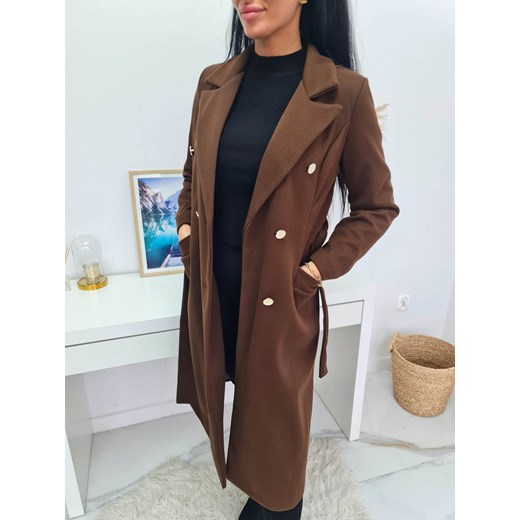Płaszcz damski brązowy Moda Italia 