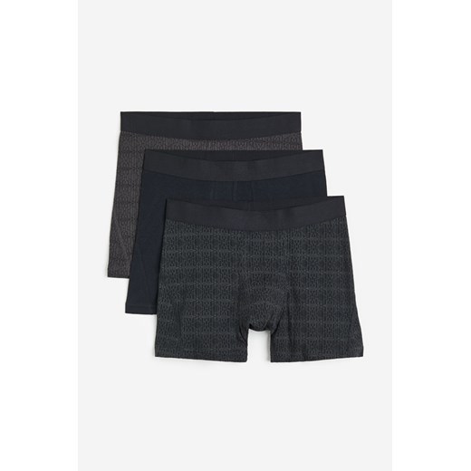 H & M - Bawełniane bokserki Xtra Life 3-pak - Czarny H & M M H&M