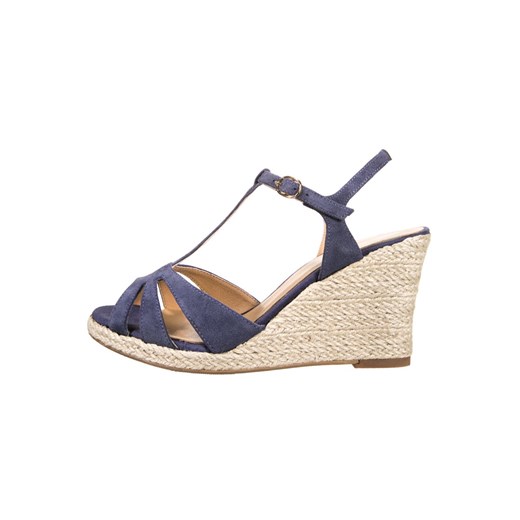Pier One Sandały na platformie blue zalando bialy abstrakcyjne wzory