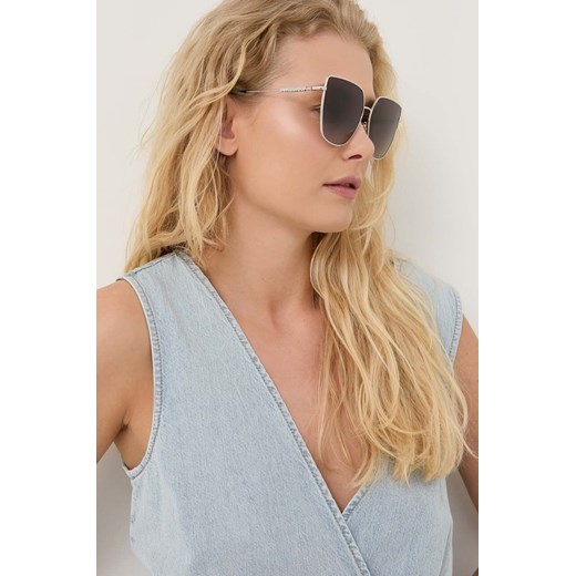 Burberry okulary przeciwsłoneczne damskie kolor szary Burberry 61 okazyjna cena PRM
