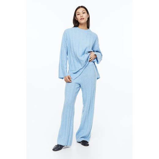 H & M - Spodnie z dzianiny w prążki - Niebieski H & M M H&M