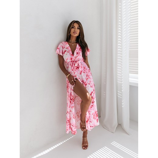 Elegancka sukienka maxi print D22 VESTIA - wzór 2 Magmac one size wyprzedaż magmac.pl