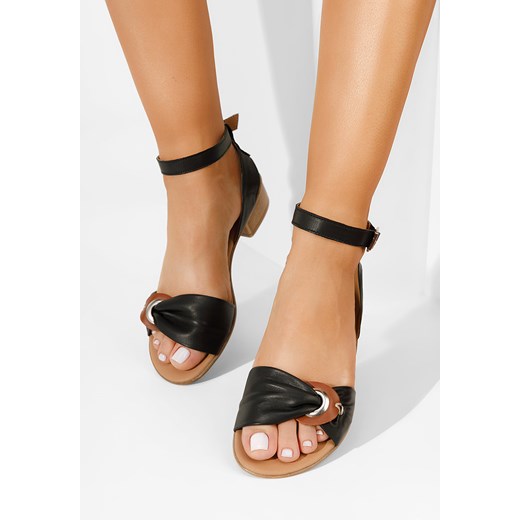 Czarne sandały damskie skórzane Vestina Zapatos 36, 37, 38, 39 wyprzedaż Zapatos