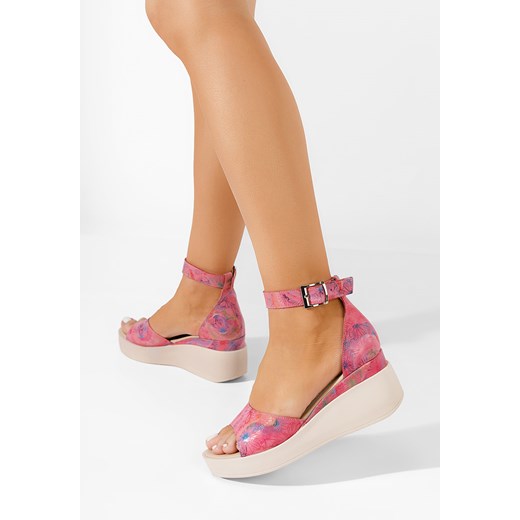Wielokolorowy sandały na platformie skórzane Salegia V8 ze sklepu Zapatos w kategorii Sandały damskie - zdjęcie 165297581