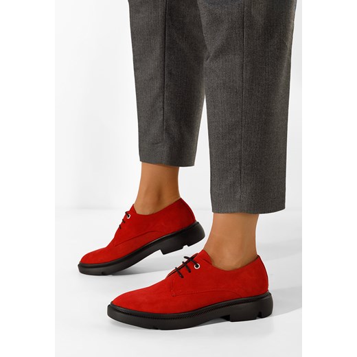 Czerwone oxfordy damskie skórzane Pelado V2 ze sklepu Zapatos w kategorii Półbuty damskie - zdjęcie 165297801