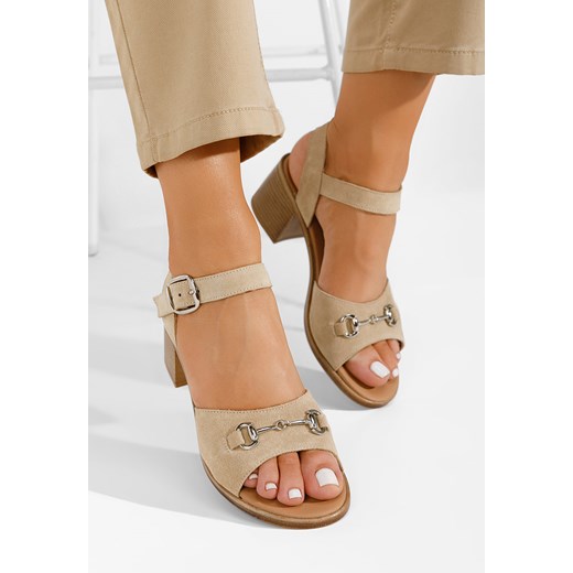 Beżowe sandały damskie skórzane Deandra V2 ze sklepu Zapatos w kategorii Sandały damskie - zdjęcie 165298000